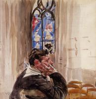 Giovanni Boldini - Portrait of a Man in Church